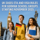 German students visiting London on a school trip