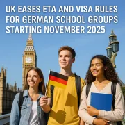 German students visiting London on a school trip